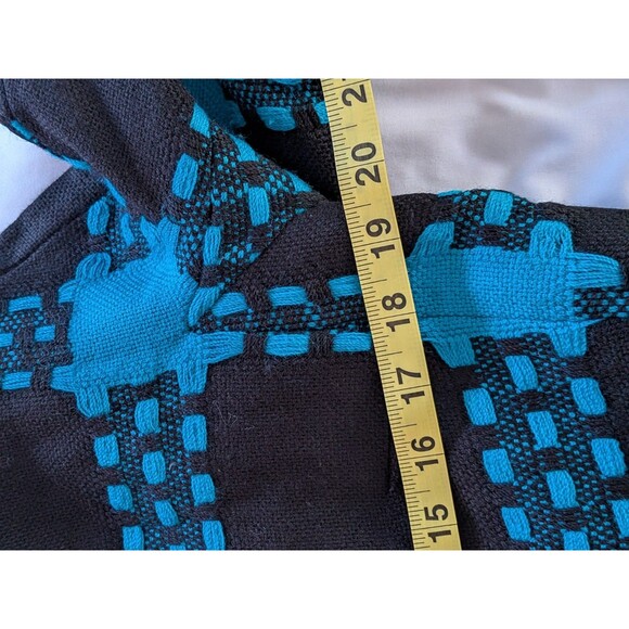 Eccoci Wool/Cashmere Jacket Womens 10 Turquoise Black Plaid Double Breasted Chic - Picture 12 of 13